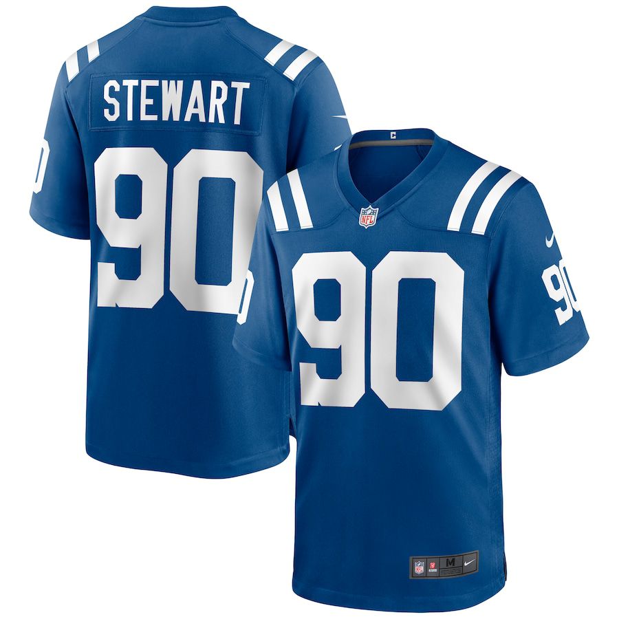 Men Indianapolis Colts 90 Grover Stewart Nike Royal Game NFL Jersey